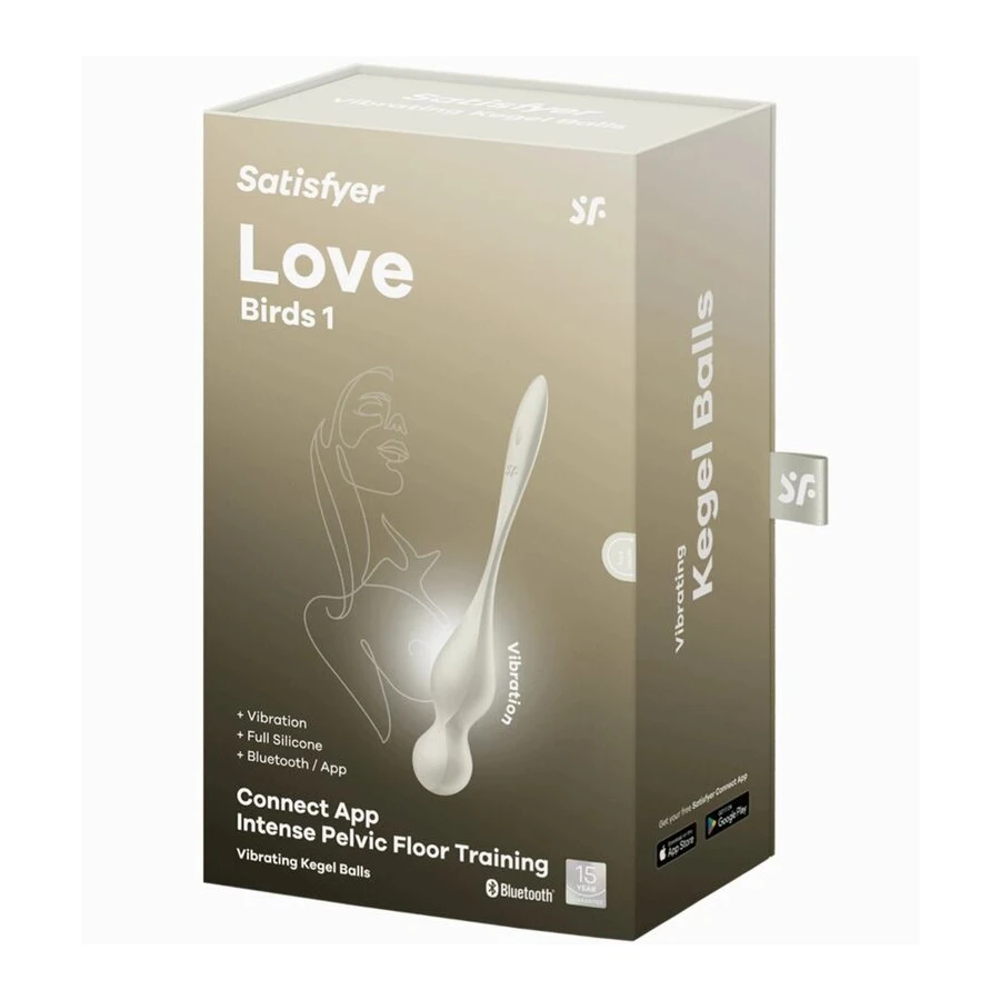 SATISFYER - LOVE BIRDS VIBRATING KEGEL BALLS VALKOINEN